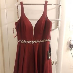Deep red prom dress